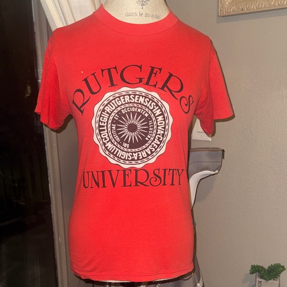Tops - Vintage Red Rutgers University T-Shirt Red & Black Soft Shortsleeve Shirt Small